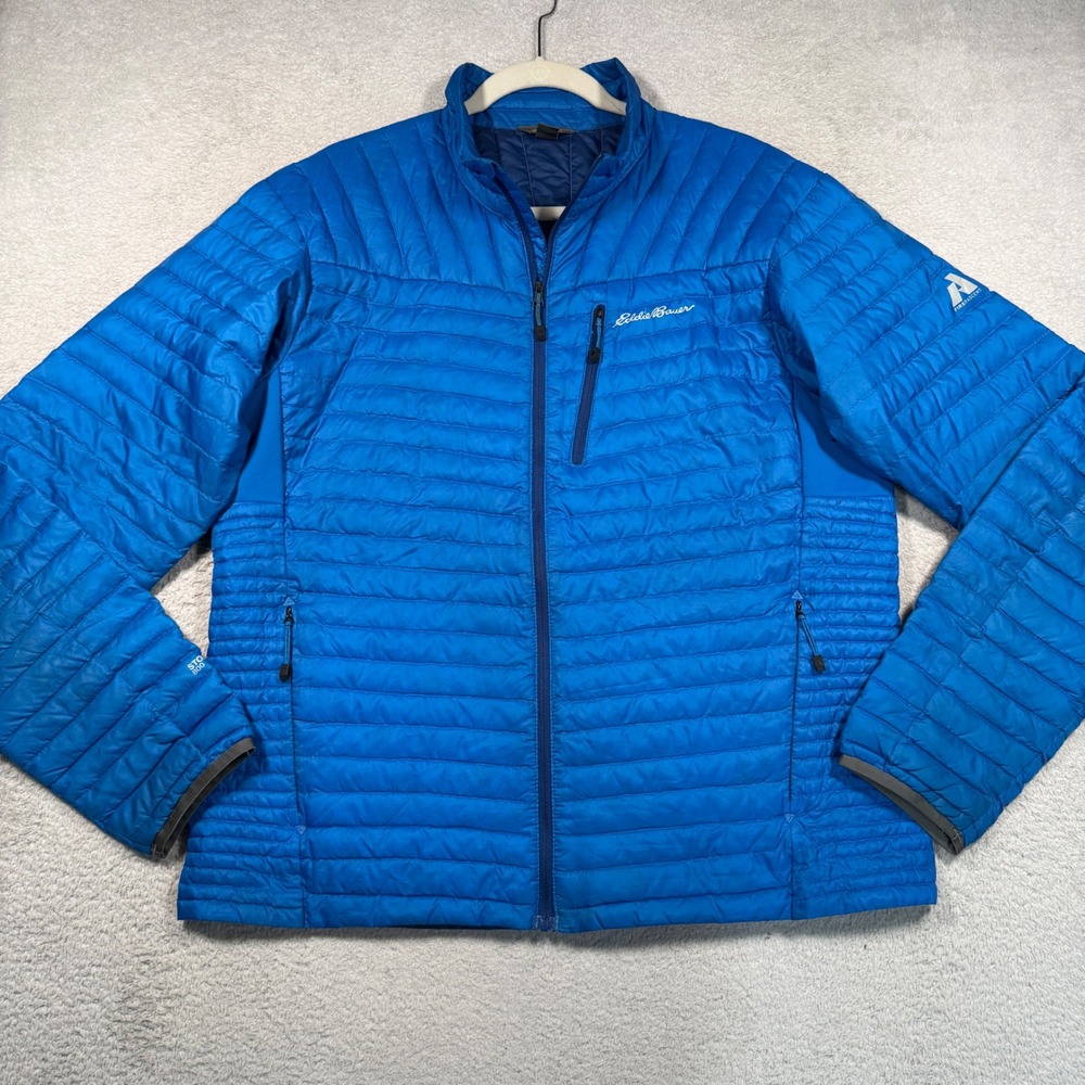 Eddie Bauer First Ascent StormDown 800 Puffer Jacket Men L Blue Quilted Gorpcore